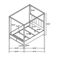 thumbnail image 5 of Seon Queen Canopy Bed w 4 Posters, Ivory Upholstery, Dark Cocoa Brown, 5 of 6