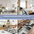 thumbnail image 4 of L'Baiet Verena Geometric Area Rug Black Grey 4' x 6' Medium Area Rugs Carpet for Living Room, Bedroom, Dining Table, Office, Hallway, Foyer | Neutral Colorful Modern Abstract Home Decor, 4 of 7