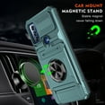 thumbnail image 3 of Dteck Card Holder Case for Motorola Moto G Pure/Moto G Power 2022,Shockproof Silicone + PC Case Ring Stand Heavy Duty Drop Protection Wallet Cover,Green, 3 of 7