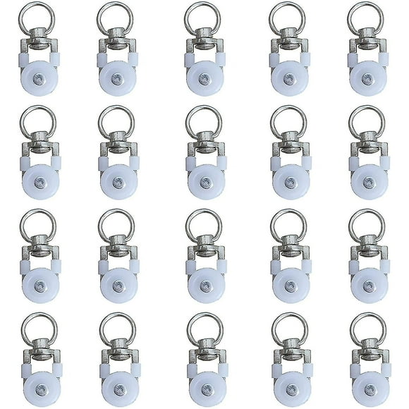 20pcs Curtain Track Rollers,track Rollers,curtain Rod Rollers Sliders,silent Pulley,window Curtain Track Double Track Roller