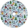 thumbnail image 1 of FMSHPON Christmas Cartoon Pattern Xmas Christmas Tree Skirt Stand Mat for Holiday Party Decoration Indoor Outdoor 36 inches, 1 of 6