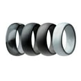 thumbnail image 1 of KAKOWELY 4PCS Unisex Silicone Rings Fashion Gym Rings Simple Couple Rings (Camo Grey, Black, Dark Grey, Silver, Size 8),0.72X"X0.72"X0.31", 1 of 5
