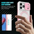 thumbnail image 3 of for iPhone 17 Pro Max Case with Camera Sliding Cover, [Compatible with MagSafe] with Magnetic Ring Kickstand, Military Grade Heavy Duty Protection Phone Case for iPhone 17 Pro Max, Pink + White, 3 of 10