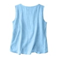 thumbnail image 4 of Garbnen Linen Tank Tops for Women Fitted Sleeveless Womens V Neck Tops Summer Beach Travel Breathable Women Tunic Tops, 4 of 4