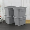 thumbnail image 2 of Sterilite 68 Liter Tote, Plastic Storage Bin with Snap-on Lid, Stackable, Gray - 8 PK, 2 of 7