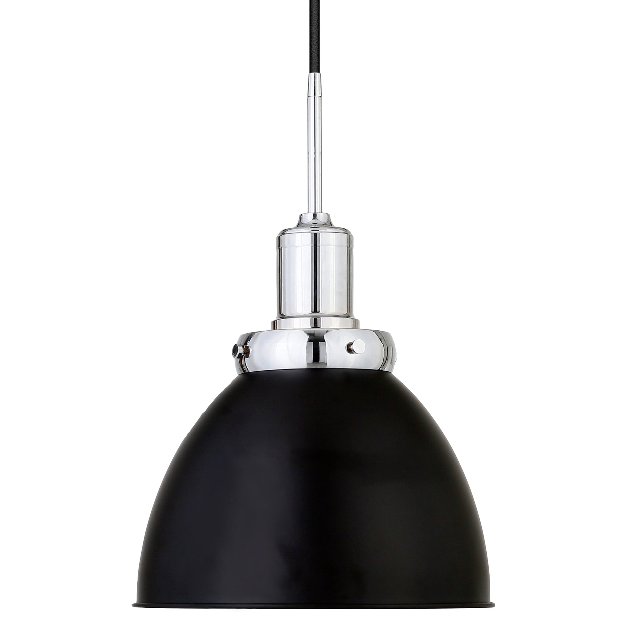 Evelyn&Zoe 12" Blackened Bronze/Polished Nickel Metal Pendant