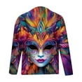 thumbnail image 4 of TIMIFIS Mardi Gras Chemises à Manches Longues pour Hommes Mode Carnaval Imprimé Col Rond Sim T-Shirt Tops de Fête, 4 of 5