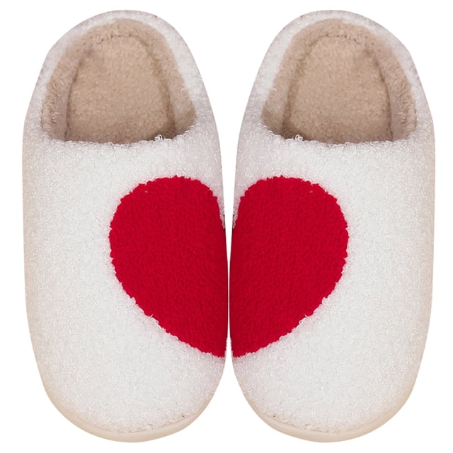 Zapatillas de muy buen gusto con forma de corazón zapatos suaves para el suelo del dormitorio antideslizantes para parejas regalos