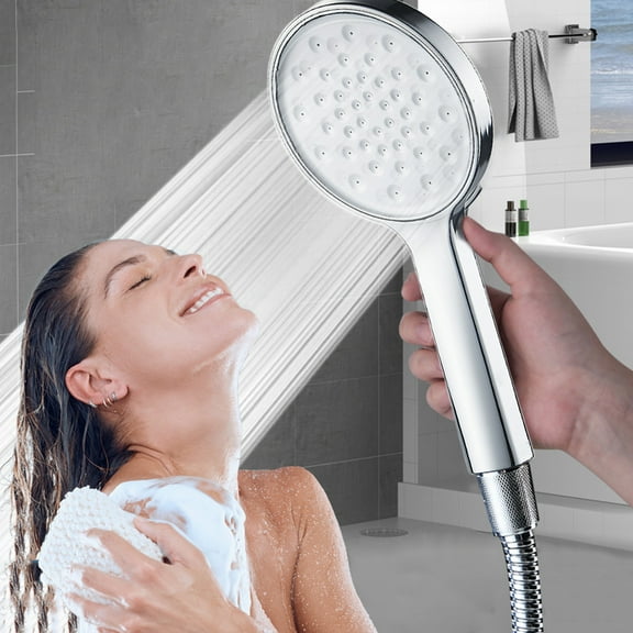 HHGBAD High Pressure Handheld Shower Head with Filter, ABS Plastic, Large Panel, Easy Installation, for Low Water Pressure and Bathroom Upgrade