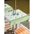 thumbnail image 2 of Outdoor Tablecloth with Umbrella Hole for Patio/Picnic/Party/Camping, Sage Green Palm Trees Waterproof Table Cloth Square Cover Washable, Summer Tropical Coastal Plaid Strip (54"x 54"), 2 of 9