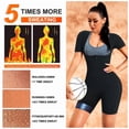 thumbnail image 4 of 2 PCS Sauna Suit for Women Sweat Vest Waist Trainer 3in 1 Full Body Shaper Workout Top with Sleeve Shorts, 4 of 5