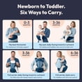 thumbnail image 3 of BabbleRoo Grow Baby Carrier – 6-in-1 Ergonomic Hip Seat, Convertible Infant Baby Carrier & Toddler Carrier – Denim Leaves, 3 of 8