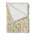thumbnail image 2 of Floral Soft Flannel Fleece Throw Blanket, Flourishing Flowers with Leaves Inspiration Persian Boho Sunflowers, Cozy Plush for Indoor and Outdoor Use, 70" x 90", Yellow Orange White, by Ambesonne, 2 of 5