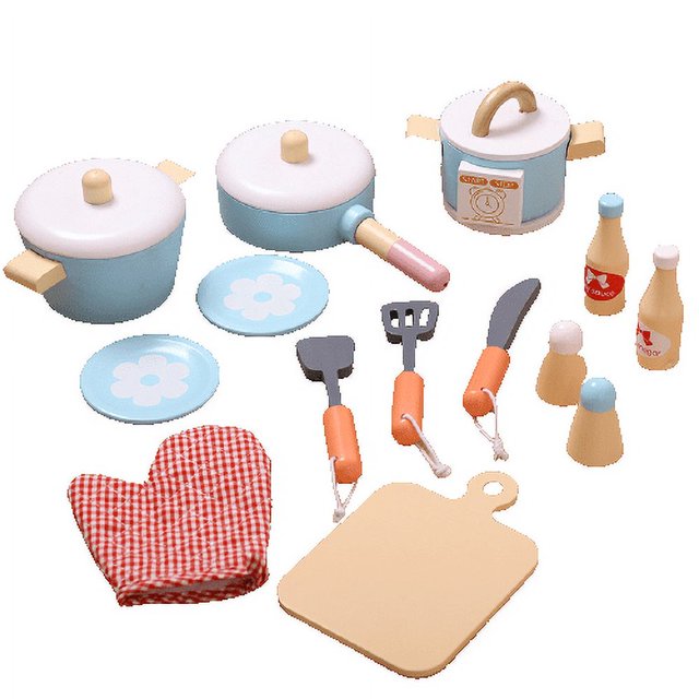 Children‘s Wooden Simulation Kitchen Toy Set Play House Early Education Toy Bread Machine Coffee Machine Juicer Microwave Oven