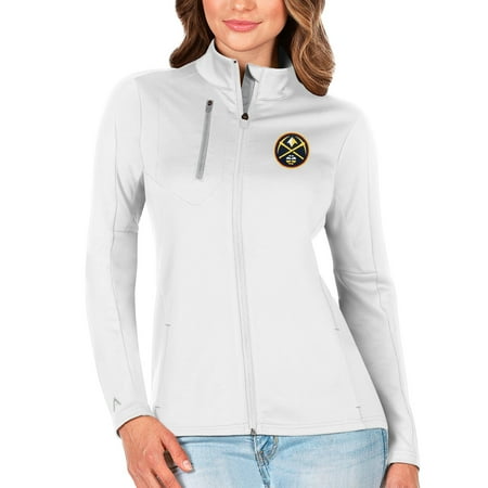 Women s Antigua White Denver Nuggets Generation Full-Zip Jacket