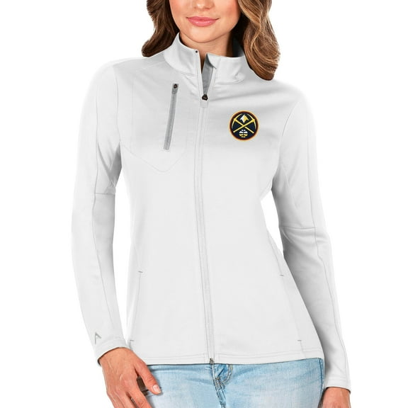 Women's Antigua White Denver Nuggets Generation Full-Zip Jacket