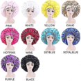 thumbnail image 2 of Nuevo gorro de satén grande de seda para dormir por la noche, gorro largo de satén con banda para atar la cabeza, gorro envolvente para cabello trenzado rizado para mujer, Shuangceng negro, 2 of 5