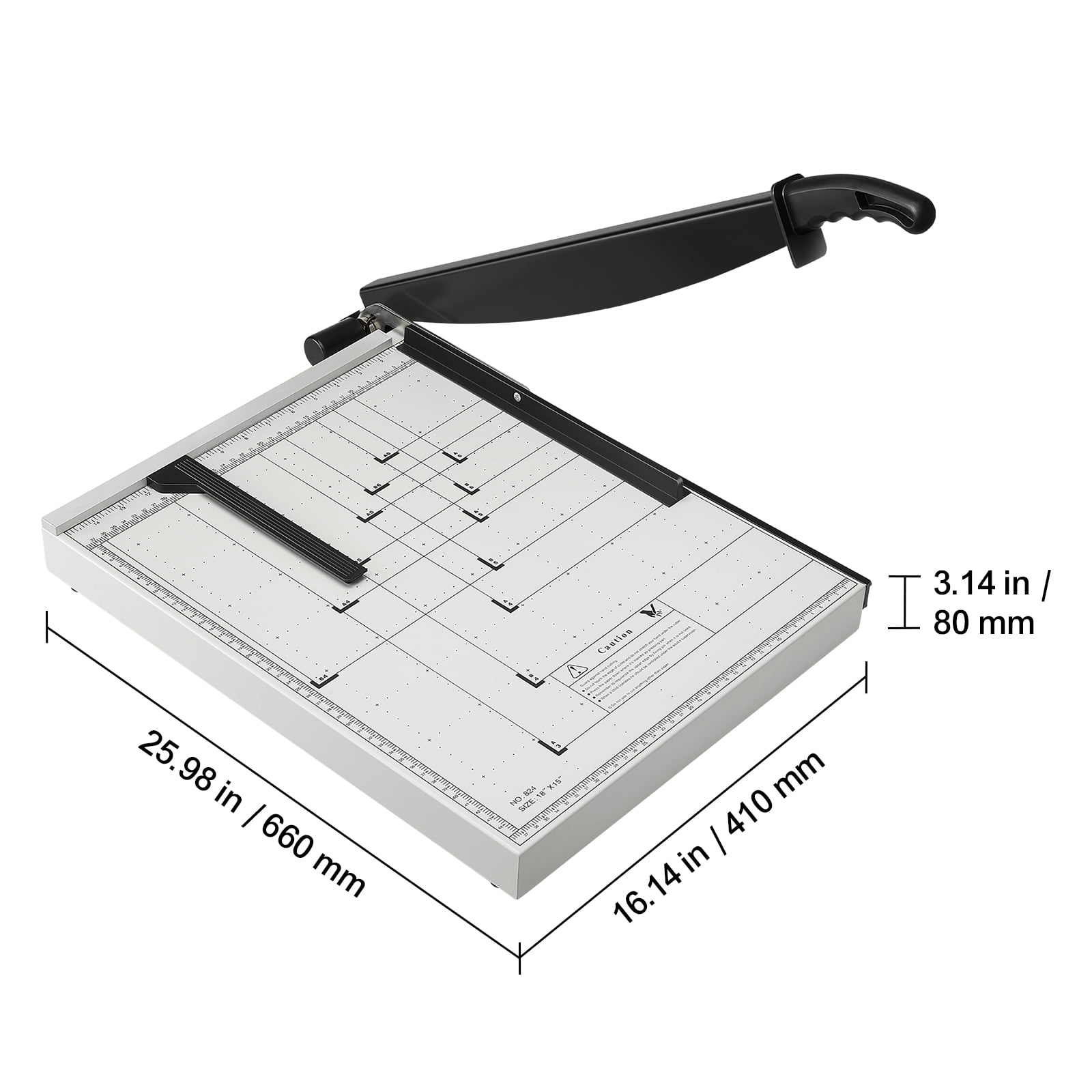 KFFKFF Paper Slicer, Guillotine Style Trimmer, 18" Cutting Distance, Can Handle 20 Pages, Robust Guillotine Style Paper Slicer with Safety Rail/Blade Secure System for Thick Paper/Cardboard