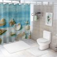 thumbnail image 7 of Creowell  Beach Seashell Shower Curtain Nautical Coastal Shell Starfish Shower Curtains for Bathroom Marine Ocean Waterproof Polyester Fabric Bathroom Decor Curtain with Hooks  White, 7 of 7