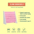thumbnail image 2 of Wildkin Canvas Sling Book Shelf for Boys and Girls, Wooden Design Features Four Shelves - White w/ Pink, 2 of 6
