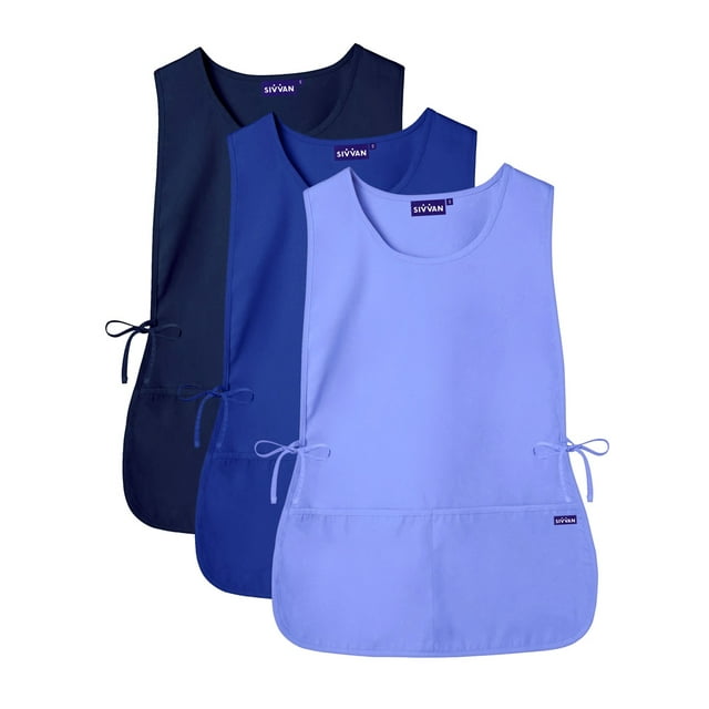 "Sivvan Unisex Cobbler Apron (3 Pack) - Adjustable Waist Ties, 2 Deep front pockets"