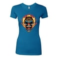 thumbnail image 2 of Flaming Laughing Fierce Clown | Womens Cars and Trucks Slim Fit Junior Tee, Turquoise, Small, 2 of 3