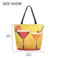 thumbnail image 5 of FORMRS Womens Canvas Tote Bag with Zipper Inner Pocket Shoulder Handbag, Orange Cocktails, 5 of 7