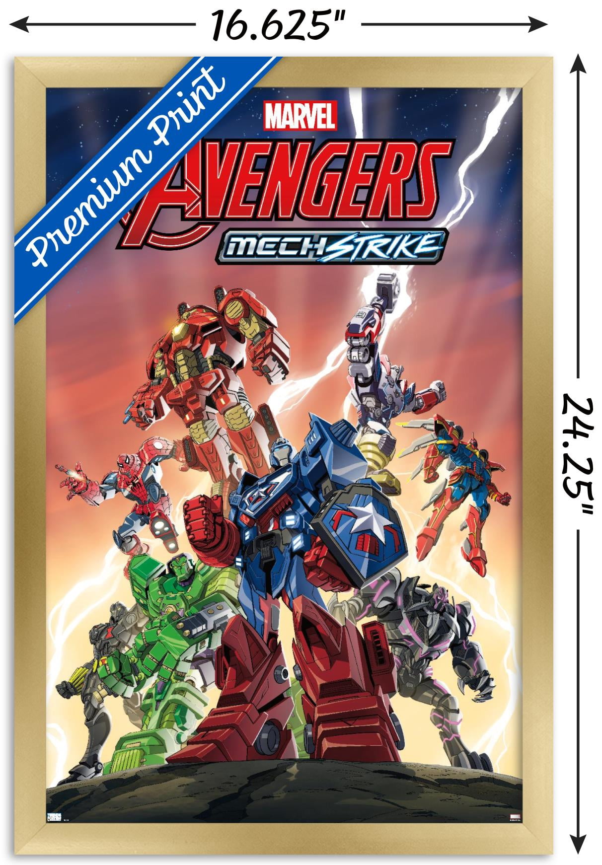 Marvel Avengers: Mechstrike - Group Wall Poster, 14.725" x 22.375", Framed