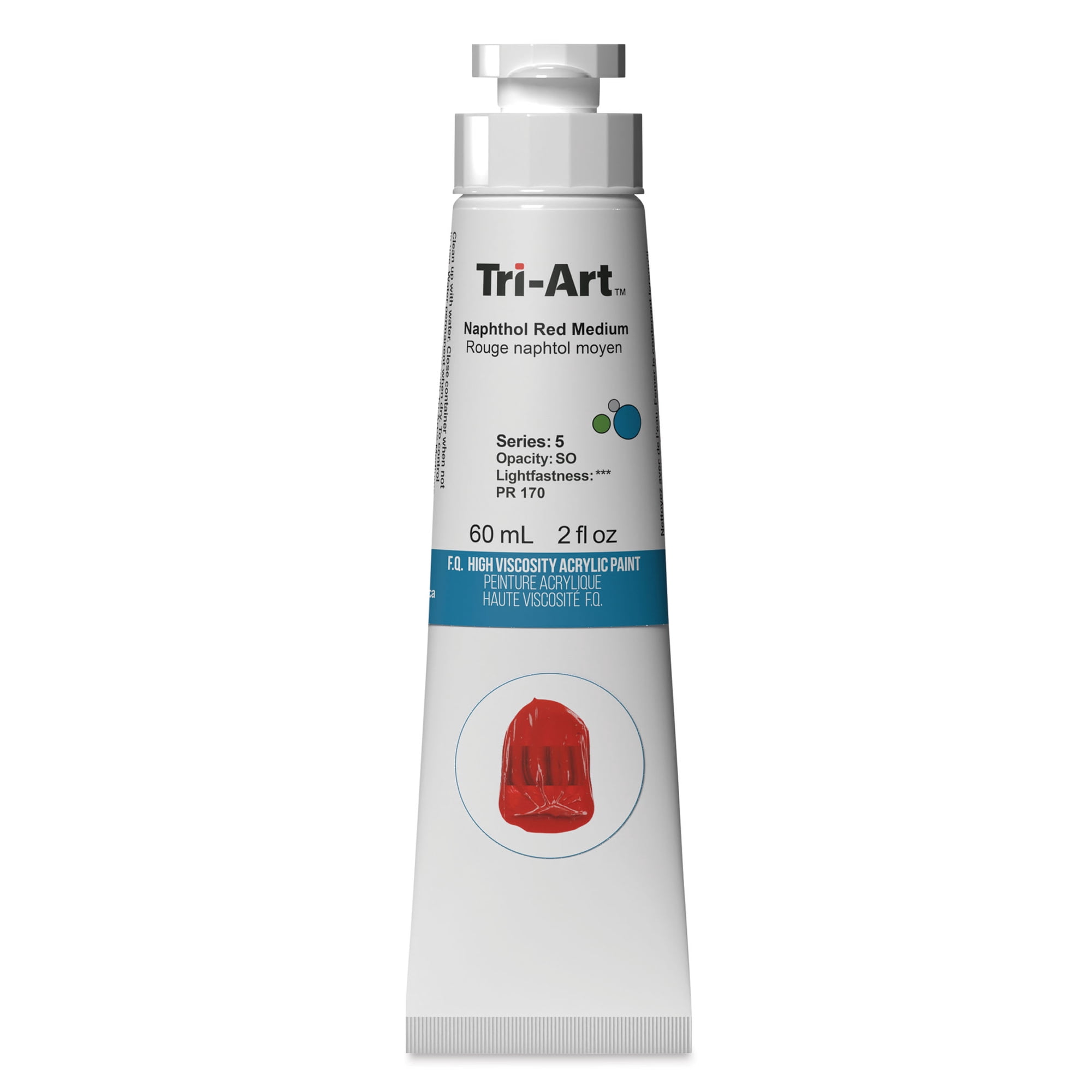 Tri-Art High Viscosity Artist Acrylic - Naphthol Red Medium, 60 ml tube