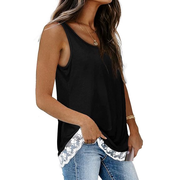 Aayomet Women Tank Tops Women's Paisley Printed Pleated Sleeveless Blouse Shirt Casual Flare Tunic Tank Top,Black L