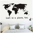thumbnail image 4 of KAKOWELY 1Ud Mapa En Pegatina De Pared Negro PVC Impermeable Para Hogar Y Dormitorio, 4 of 8