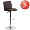 thumbnail image 3 of Flash Furniture 2 Pk. Contemporary Brown Vinyl Adjustable Height Barstool with Panel Back and Chrome Base, 3 of 8