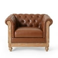 thumbnail image 3 of GDF Studio Batavia Chesterfield Tufted Club Chair with Nailhead Trim, Cognac Brown and Natural, 3 of 8