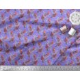 thumbnail image 3 of Soimoi Purple Poly Georgette Fabric Branches & American Robin Bird Print Fabric by Yard 52 Inch Wide, 3 of 3
