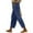 *Navy, variant on ClodeEU Women Linen Pants With Lace Trim, Elastic Waist With Drawstring, Lightweight Casual Capris Trousers Navy,Womens Plus M