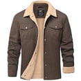 thumbnail image 2 of Xidunhg Men's Winter Trucker Jacket Sherpa Fleece Lined Thick Thermal Warm Work Cargo Coat with Multi Pockets Lapel Collar, 2 of 2