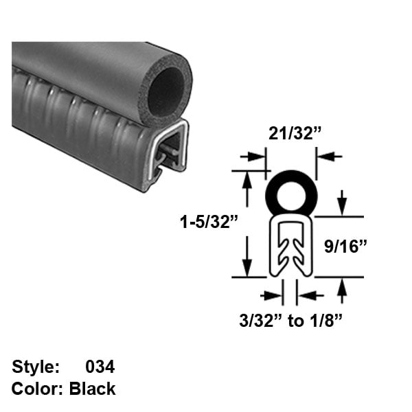 Water and Weather Resistant Hollow Foam Rubber Push-On Seal with Bulb ...