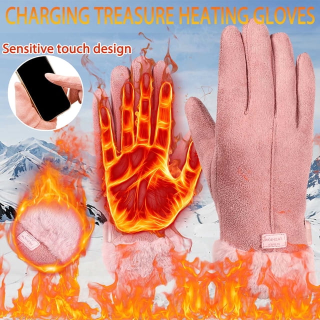 TIMIFIS Heated Gloves for Men Women Charging Treasure Heating USB Heating Motorcycle Electric Car Winter Riding Windproof Warm GlovesFall/Winter