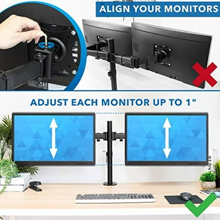 Mount-It! - Full Motion Dual Monitor Desk Mount - Black