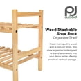thumbnail image 2 of PJ Wood Stackable Wood Shoe Rack Organizer Shelf Closet Entryway Bedroom, Natural, 2 of 11