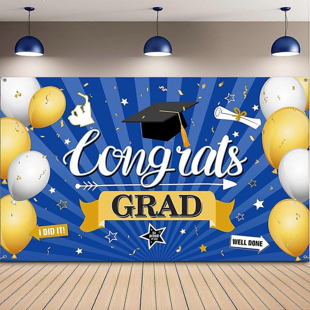 Graduation Decorations 2022 Congrats Grad Banner Graduation Photography Backdrop Banner Photo Background Banner for Graduation Party Prom Photo Booth