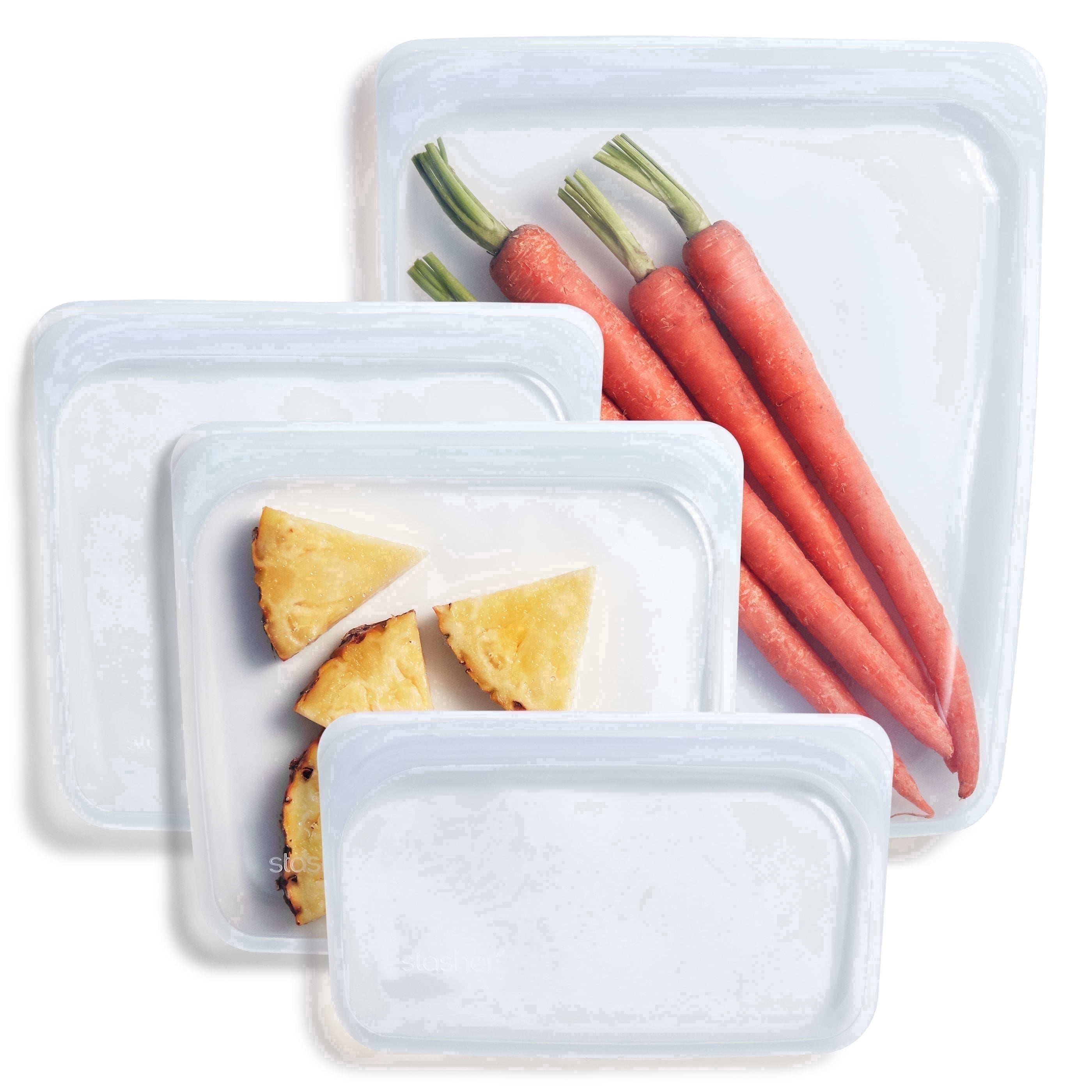 Stasher Premium Silicone Reusable Food Storage Bags, 4-Pack