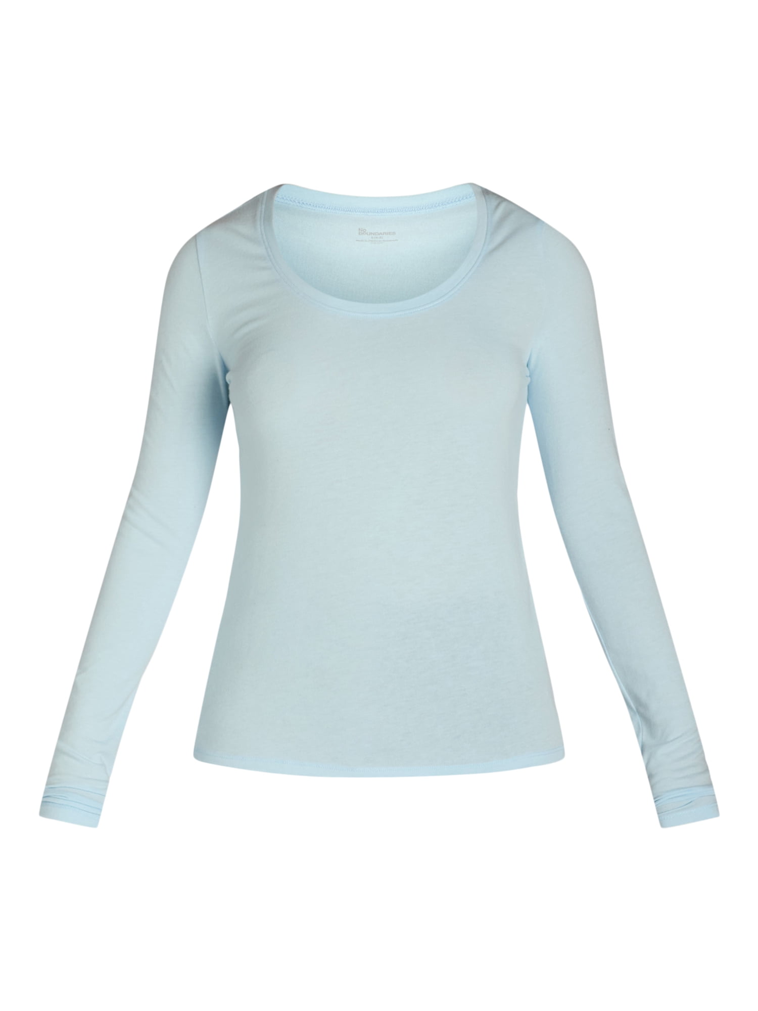 No Boundaries Scoop Neck Everyday Tee with Long Sleeves, 1 and 3 Pack, Women's