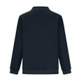 thumbnail image 6 of Women Zip up Sweatshirts with Pockets Long Sleeve Cropped Jackets Casual Loose Stand Collar Lightweight Short Outwear Navy L, 6 of 8