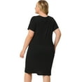 thumbnail image 4 of Camisón de encaje de talla grande Agnes Orinda para mujer Negro 4XL, 4 of 5