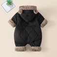 thumbnail image 4 of asjyhkr Fleece Hooded Rompers for Boys Girls Comfy Puffer Thick Warm Coat Fall Winter Soft Casual Jumpsuit for Kids(18-24 Months,Black), 4 of 8