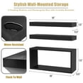 thumbnail image 3 of Sorbus Floating Shelves for Wall Set of 3 - Bathroom Shelves for Wall Storage, Over Toilet, Bedroom, Farmhouse, Wall Decor - 2 Floating Shelves with Invisible Brackets & 1 Rectangular Box, 3 of 7