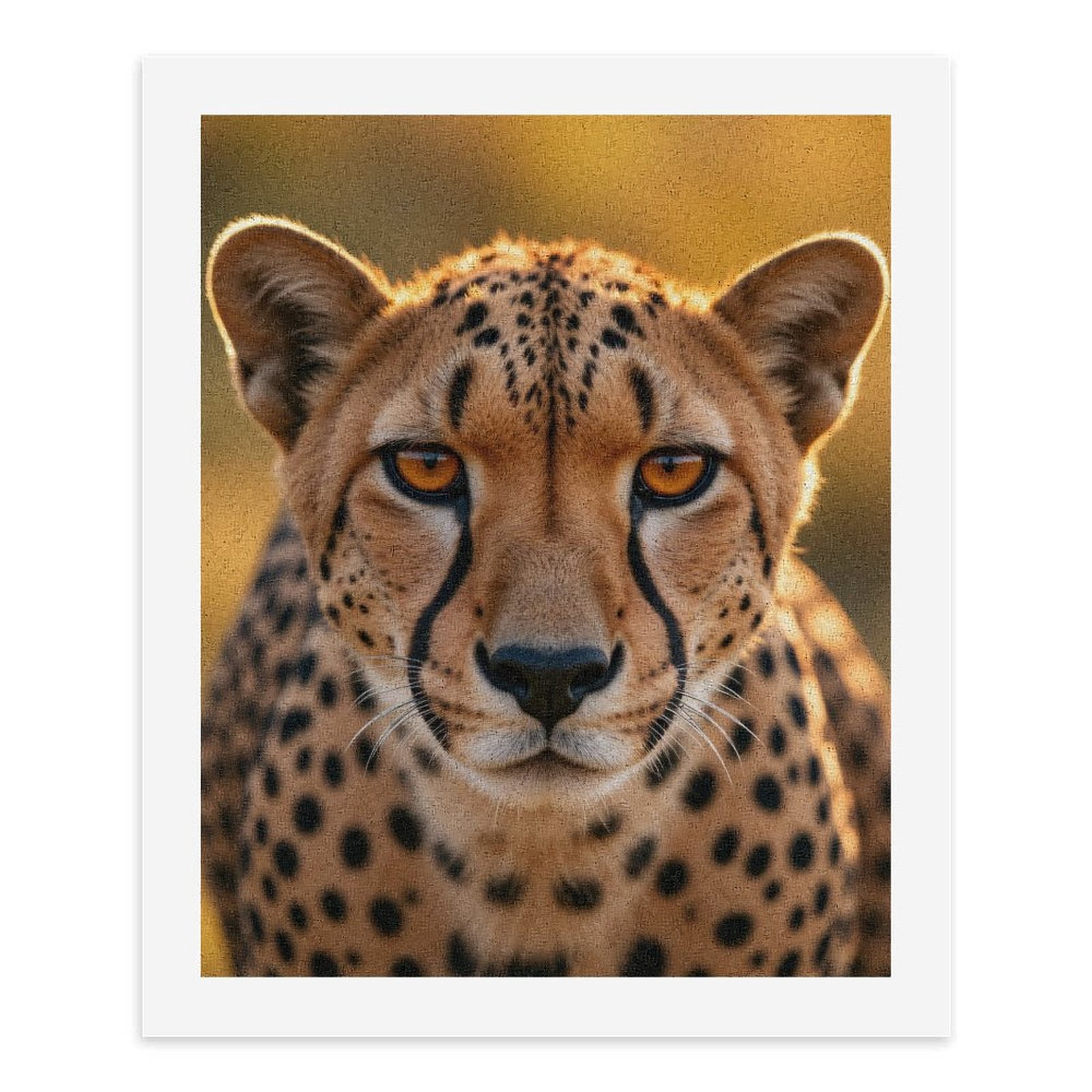 Paint by Numbers Kit for Adults, Cheetah Face Closeup Amber Eyes Paint by Numbers, Easy Paint by Numbers Kit for Adults Beginner, DIY Adult Paint by Number Kits on Canvas, Home Decor