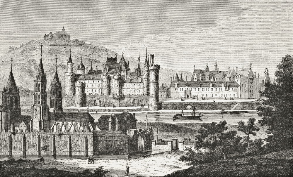 Paris France View Of St Germain Des Pres The Louvre The Petit Bourbon The Seine And Montmartre After An 18Th Century Engraving From Science And Literature In The Middle Ages By Paul Lacroix Published