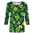 thumbnail image 5 of Stamzod Womens 3/4 Sleeve Tops Summer T Shirts Round Neck Causal Fashion Basic Tee 2026 Green R L, 5 of 5